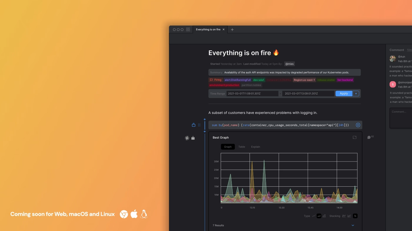Fiberplane Notebook with graph