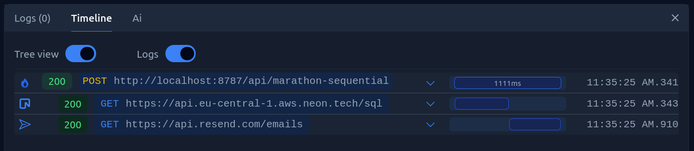 Sequential trace in Fiberplane