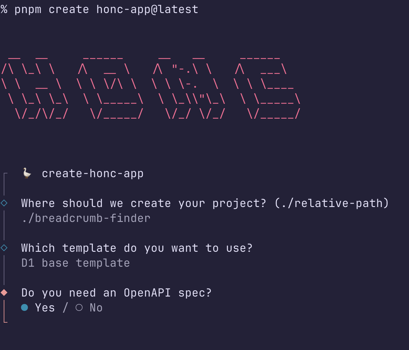 Creating OpenAPI spec in create-honc-app